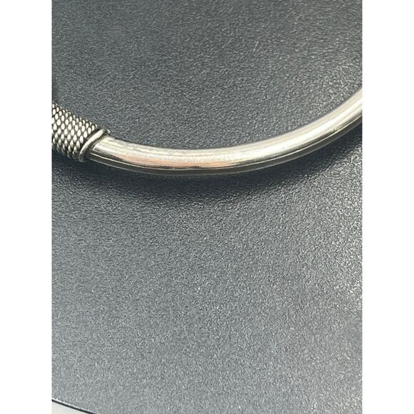 Sterling Silver Three Rope Ball Twisted Bali Style Bangle Bracelet Sz 7.5-8 - Picture 4 of 13